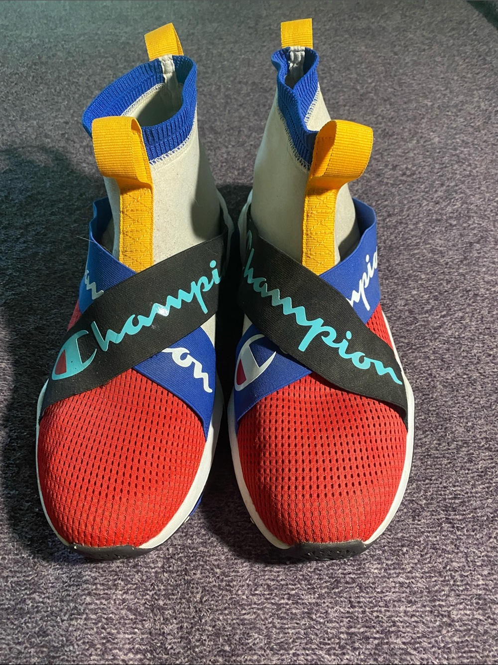 Champion Red, Blue & Yellow Slip-On Athletic Sneakers